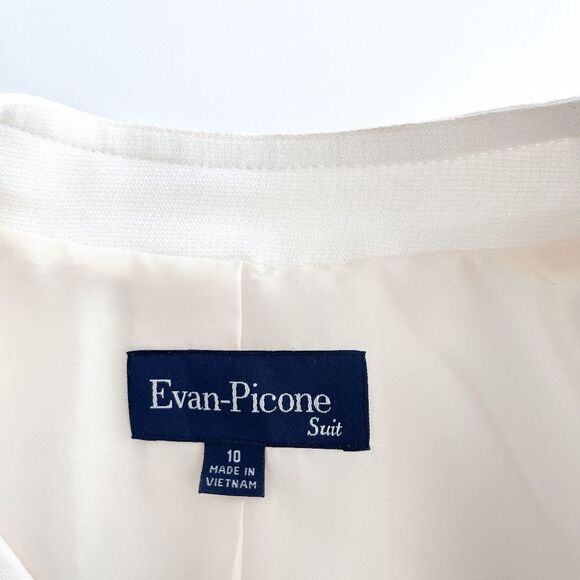 Evan Picone Womens Blazer Suit Jacket 3/4 Sleeve Cream Size 10 - Picture 3 of 7
